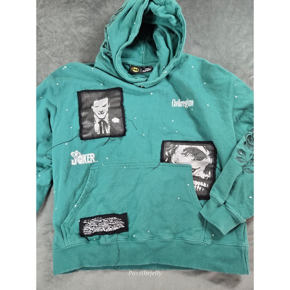 Joker x Civil Regime Hoodie Large Soldout Limited Gotham Patchwork‎ Embroidered - Picture 1 of 13